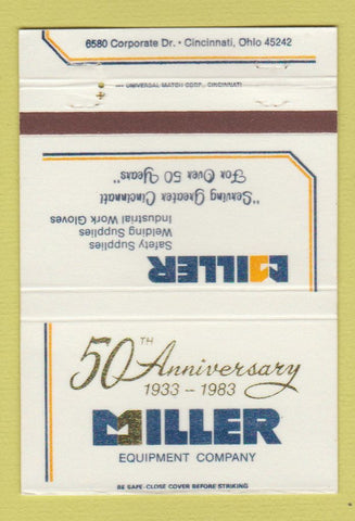 Matchbook Cover - Miller Equipment Cincinnati OH 1983 40 Strike