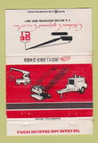 Matchbook Cover - Grisham Equipment Crane Dragline Southaven MS WEAR 40 Strike