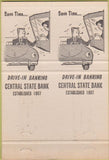 Matchbook Cover - Central State Bank Lexington TN Double Print ERROR