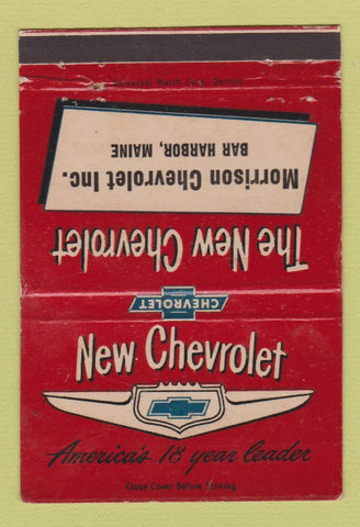 Matchbook Cover - Morrison Chevrolet Bar Harbor ME 40 Strike