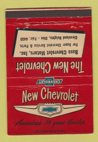 Matchbook Cover - Bass Chevrolet Cleveland Heights OH 40 Strike