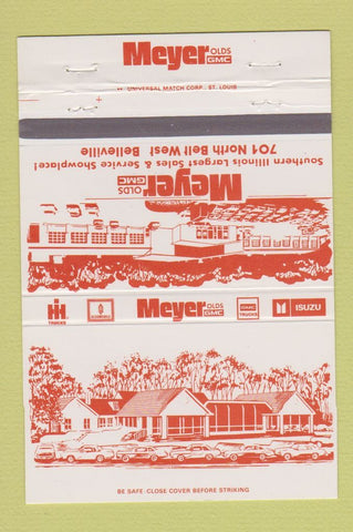 Matchbook Cover Meyer Oldsmobile GMC Belleville IL Harvester Isuzu #1 40 Strike