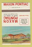 Matchbook Cover - Maxon Pontiac Union NJ WEAR 40 Strike