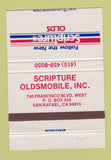 Matchbook Cover - Scripture Oldsmobile San Rafael CA 40 Strike