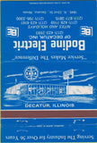 Matchbook Cover - Bodine Electric Decatur IL 40 Strike