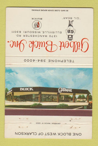 Matchbook Cover - Gilbert Buick Ellisville MO 40 Strike