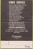 Matchbook Cover - CEMCO  Electric Tupelo MS 40 Strike