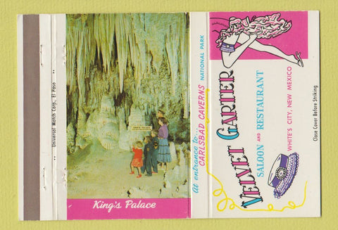 Matchbook Cover - Velvet Garter Restaurant White's City NM 40 Strike