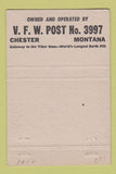 Matchbook Cover - Wheat Sheaf Motel Chester MT 40 Strike