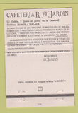Matchbook Cover - Cafeteria R El Jardin Malaga Spain 40 Strike