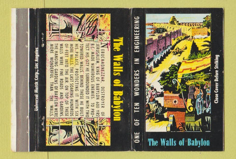 Matchbook Cover - Arrowhead Tool Los Angeles CA Walls of Babylon 40 Strike