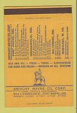 Matchbook Cover - Anthony Wayne Oil Fort Wayne IN Indianapolis  40 Strike