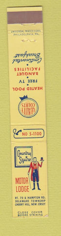 Matchbook Cover - Country Squire Motor Lodge Cherry Hill NJ 10 Strike