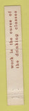 Matchbook Cover - Work is the Curse of the Drinking Classes 10 Strike