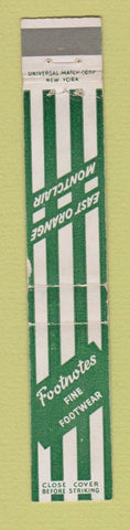 Matchbook Cover - Footnotes Shoes East Orange Montclair NJ 10 Strike