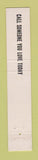 Matchbook Cover - United Telephone Company Ohio OH 10 Strike