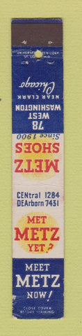 Matchbook Cover - Metz Shoes Chicago IL 10 Strike