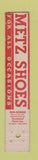 Matchbook Cover - Metz Shoes Chicago IL 10 Strike