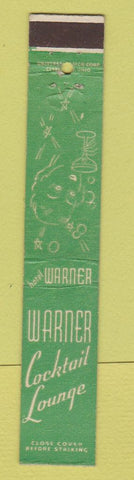 Matchbook Cover - Warner Cocktail Lounge Hotel  Warren OH 10 Strike