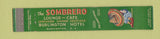 Matchbook Cover - Sombrero Lounge Cafe Burlington Hotel Washington DC 10 Strike