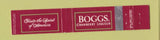 Matchbook Cover - Boggs Canberry Liquor  10 Strike