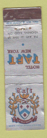 Matchbook Cover - Hotel Taft New York City WORN Midget
