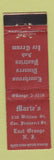 Matchbook Cover - Marie's Restaurant East Orange NJ WEAR Midget