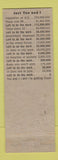 Matchbook Cover - Billy the Barber Burk Burn It TX Hillbilly