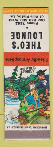 Matchbook Cover - Thoe's Lounge Villa Platte LA Hillbilly