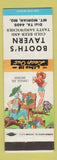 Matchbook Cover - Booth's Tavern Mount Moriah MO Hillbilly