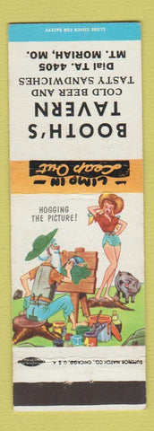Matchbook Cover - Booth's Tavern Mount Moriah MO Hillbilly