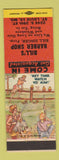 Matchbook Cover - Bill's Barber Shop St Louis MO Hillbilly