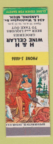 Matchbook Cover - H&H Wine Cellar Lansing MI Hillbilly