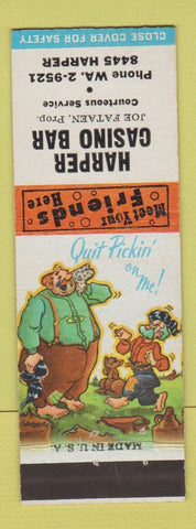 Matchbook Cover - Harper Casino Bar WEAR Hillbilly