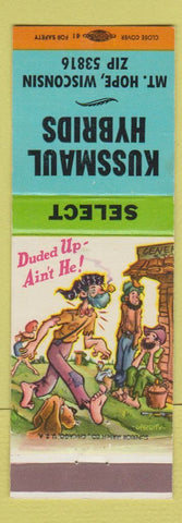Matchbook Cover - Kussmaul Hybrids Corn Seed Mount Hope WI Hillbilly