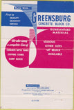 Matchbook Cover - Greensburg Concrete PA 40 Strike