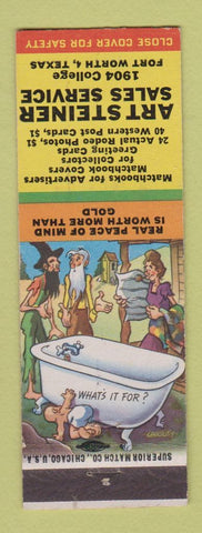 Matchbook Cover - Art Steiner Sales Advertising Fort Worth TX #1 Hillbilly