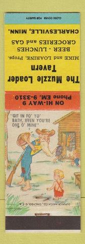 Matchbook Cover - Muzzle Loader Tavern Charlesville MN Hillbilly