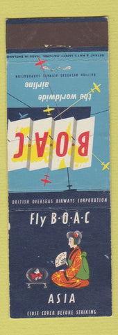 Matchbook Cover - BOAC Airlines Asia girlie