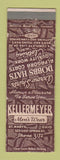 Matchbook Cover - Kellermeyr Men's Clothes St Marys OH Arrow Shirts WEAR