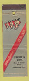 Matchbook Cover - Wilson Brothers Men's Clothes Parker Ross Savanna IL