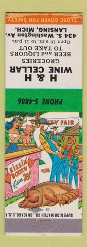 Matchbook Cover - H&H Wine Cellar Lansing MI hillbilly