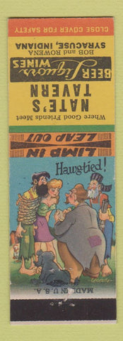 Matchbook Cover - Nate's Tavern Syracuse IN hillbilly
