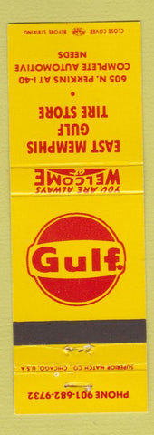 Matchbook Cover - Gulf oil gas East Memphis TN