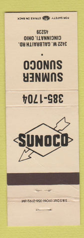 Matchbook Cover - Sunoco oil gas Sumner Cincinnati OH WEAR