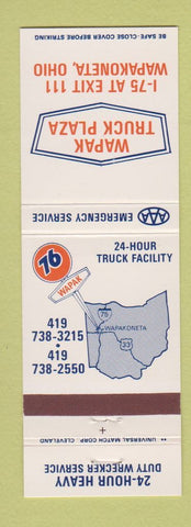 Matchbook Cover - Union 76 oil gas Wapakoneta OH