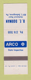 Matchbook Cover - Arco oil gas RE Dorman Selinsgrove PA