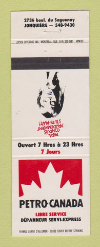 Matchbook Cover - Petro Canada oil gas Jonquiere QC