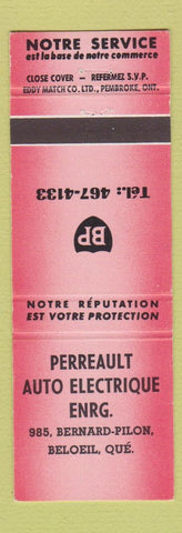 Matchbook Cover - BP oil gas Perreault Beloeil QC