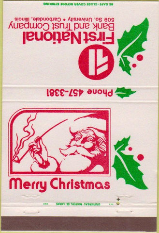 Matchbook Cover - First National Bank Carbondale IL 40 Strike